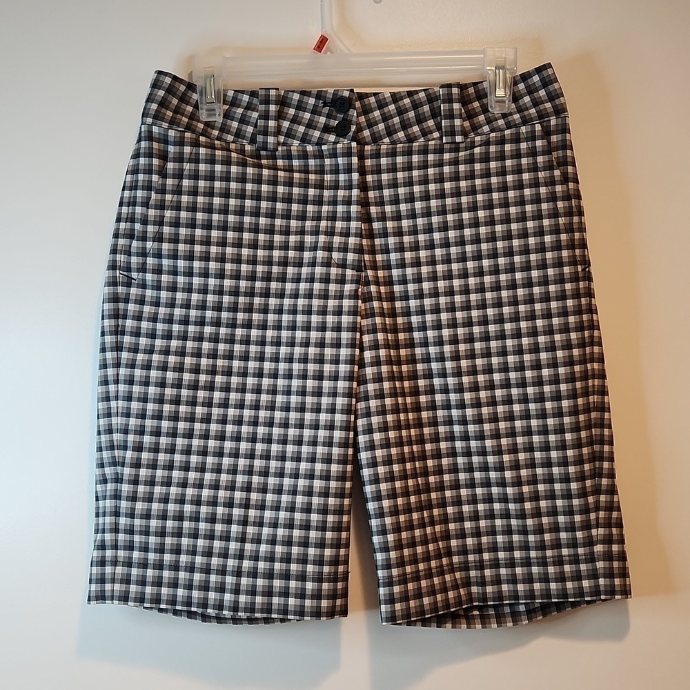 Nike Dri-Fit Golf Plaid Shorts Activewear Khaki Dress Women's Sz 4 P EUC NICE!